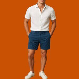 34 Heritage Navy Blue Chino Shorts Men’s Size 38 Stretch Cotton Casual Summer